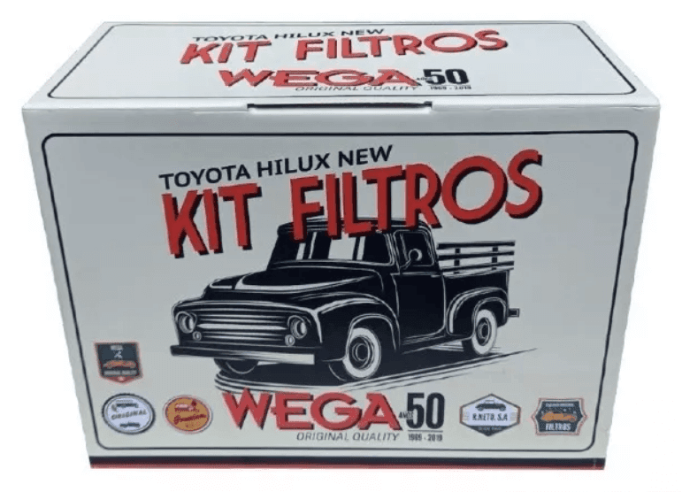 Kit de 4 filtros Wega Toyota Hilux 2.8 2.4 Td 2016 2017 2018